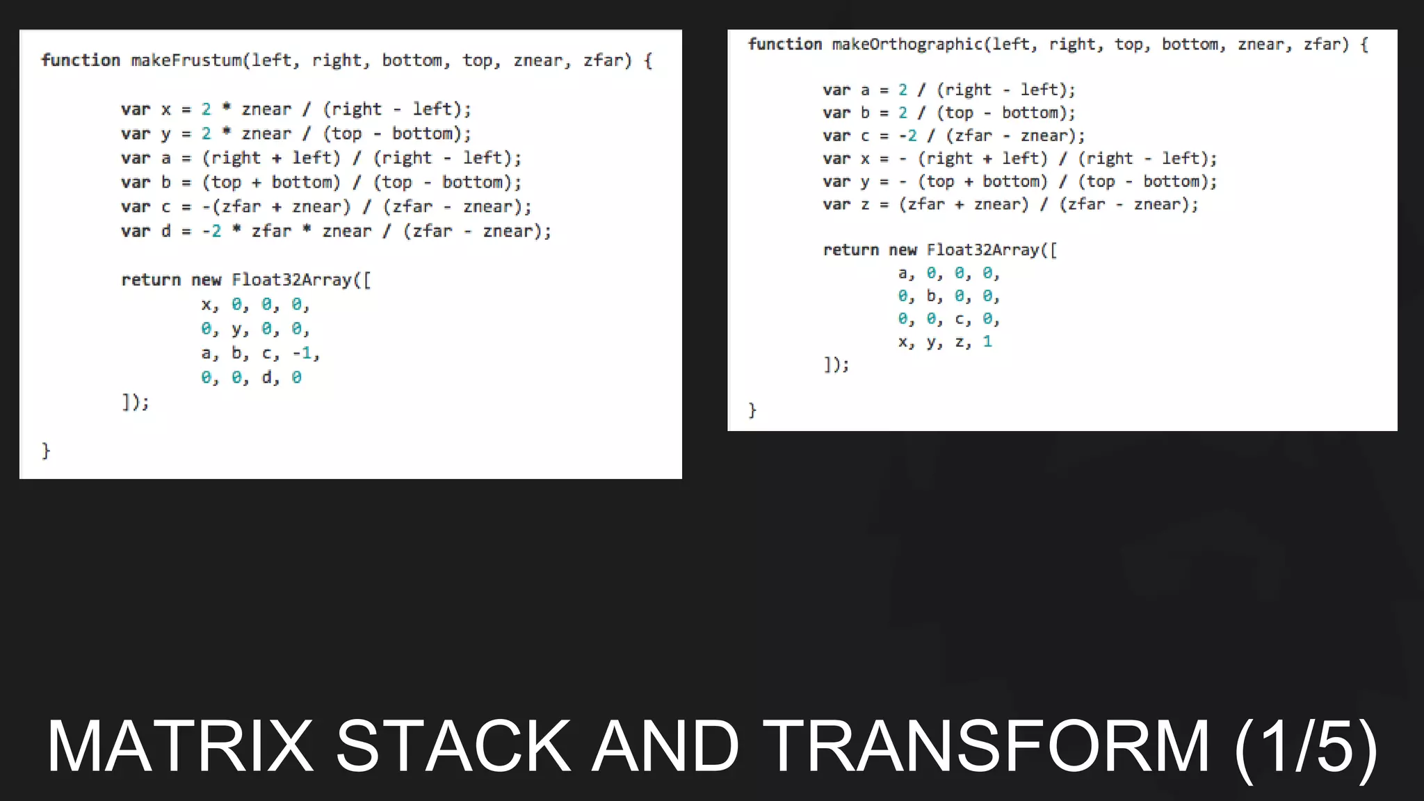 MATRIX STACK AND TRANSFORM (1/5) 
 