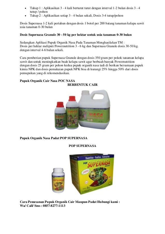 Distributor Pupuk Kelapa Sawit 085782771113 Hpwa