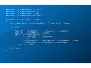 POCO C++ Libraries Intro and Overview | PDF