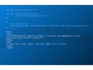 Poco Client/server Application C Code POCO C++ Libraries Intro and Overview | PDF