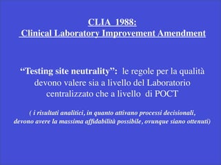 Point of care testing