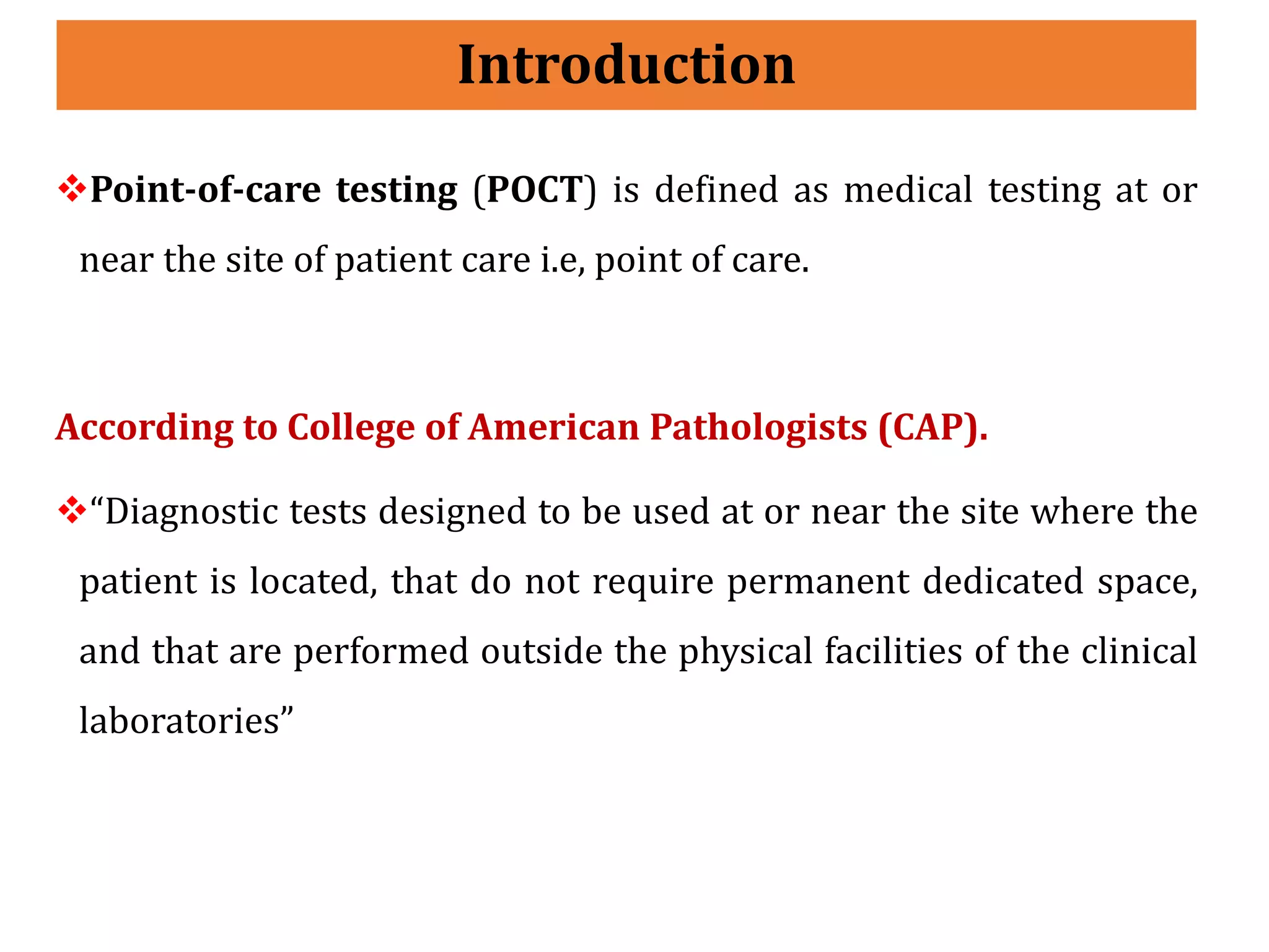 Point of care testing ( POCT) | PDF