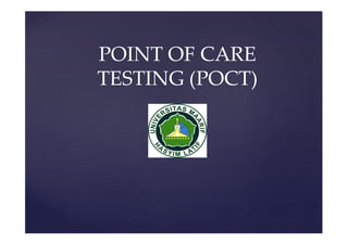 Poct Test Sign POCT PPT (poin of care testing) ahli teknik laboratorium medik | PDF