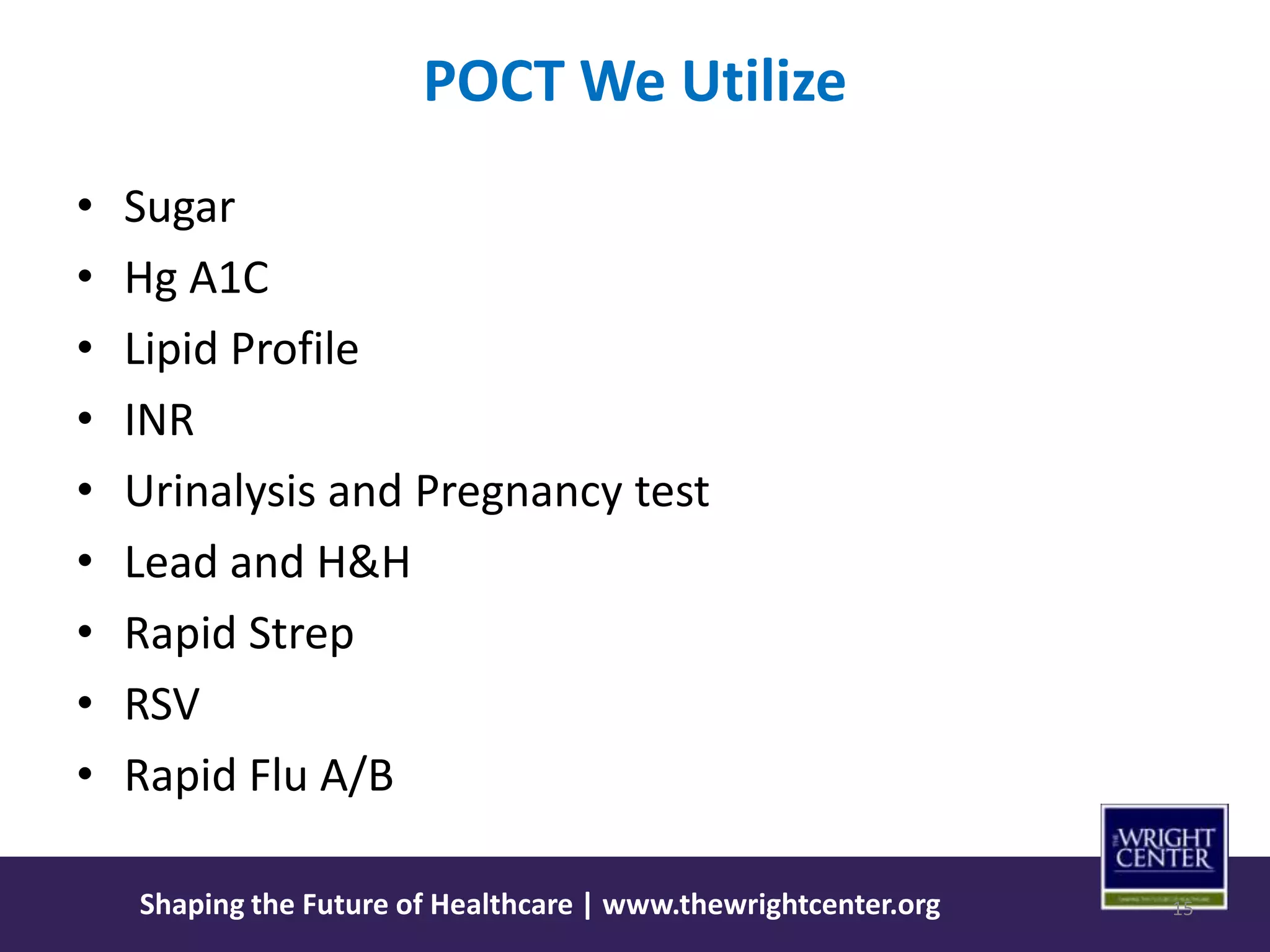 Point of Care Testing for Enhancing Patient Centered Planned Care ...