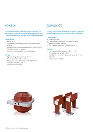ABB Indoor Current & Voltage Transformers - Instrument Transformers For ...