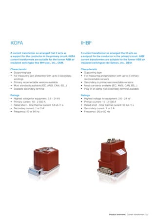 ABB Indoor Current & Voltage Transformers - Instrument Transformers For ...