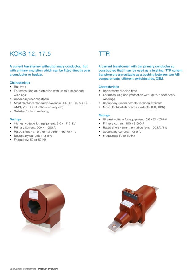ABB Indoor Current & Voltage Transformers Instrument Transformers For