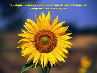 Qualquer ocasião , para cada um de nós é tempo de compreender e abençoar, 