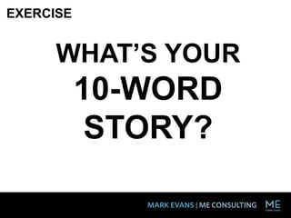 WHAT’S YOUR
10-WORD
STORY?
EXERCISE
 