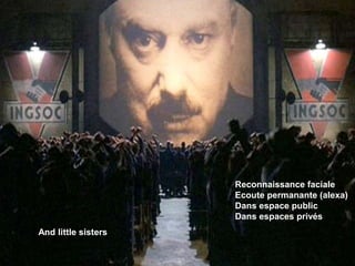 15
And little sisters
Reconnaissance faciale
Ecoute permanante (alexa)
Dans espace public
Dans espaces privés
 