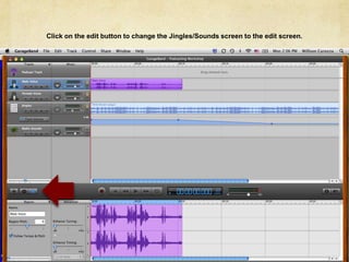 Click on the edit button to change the Jingles/Sounds screen to the edit screen.