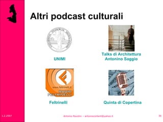 Altri podcast culturali Feltrinelli Quinta di Copertina UNIMI Talks  di Architettura Antonino Saggio 