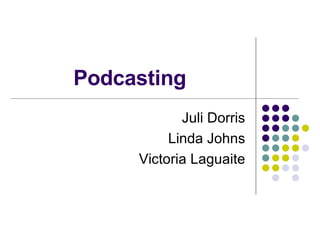 Podcasting Juli Dorris Linda Johns Victoria Laguaite 