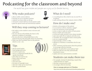 Podcasting for the classroom and beyond