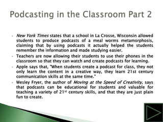 Audacity and Apple’s GarageBand 3 are a few software programs that help make podcasting quick and simple.