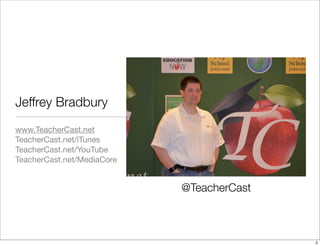 Jeffrey Bradbury
www.TeacherCast.net
TeacherCast.net/iTunes
TeacherCast.net/YouTube
TeacherCast.net/MediaCore

@TeacherCas...