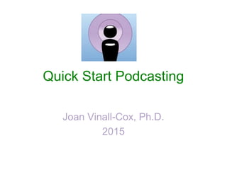 Quick Start Podcasting
Joan Vinall-Cox, Ph.D.
2015
 