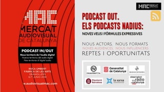 Podcast OUT / Podcast nativos en debate @ MAC 2018 / Webinar Series Radio 2.0 con Podium Podcast Cuonda iVoox Nacion Podcast La Escobula de la Brujula El Cañonazo Transmedia UPSA