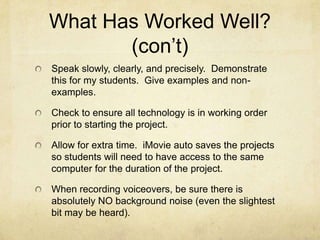 Advantages (con’t)More engaging for studentsSpeaks to students technological needsAbsent?  You can still teach...