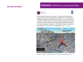 PODEMOS. Dinámicas comunicacionalesUso de narrativas
 