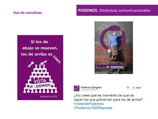 PODEMOS. Dinámicas comunicacionalesUso de narrativas
 