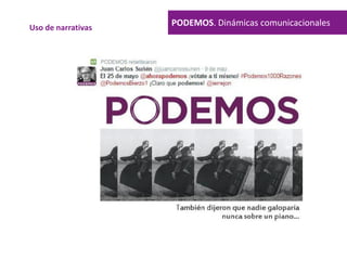 PODEMOS. Dinámicas comunicacionalesUso de narrativas
 