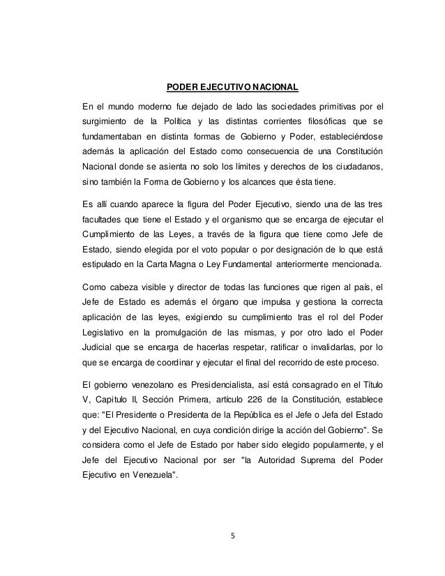 Poder Ejecutivo Nacional Trabajo Monografico