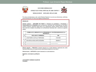 Profesor: Juan Armando Reyes Mendoza
 