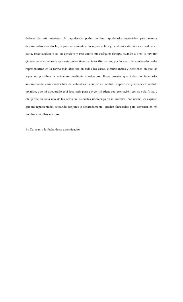 Formato Poder general Venezuela