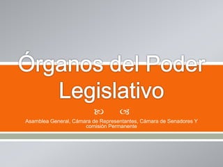 
Asamblea General, Cámara de Representantes, Cámara de Senadores Y
comisión Permanente
 