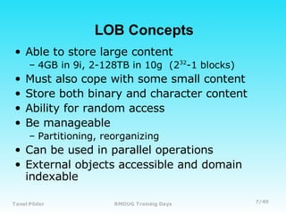 Oracle LOB Internals and Performance Tuning | PDF