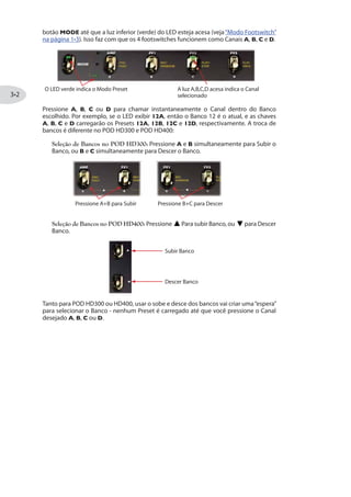 e UNBALANCED. Isso permite que você envie um sinal mono para um amp de
guitarra, e outro sinal mono para um mixer ou gravador!
(9%0 1SHI  