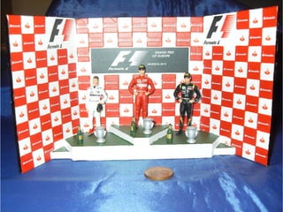 Podio 2012 valencia, Grand Prix d'Europe, formula 1, Alonso, Schumacher, Raikkonen, podium, scala, scale 1/43