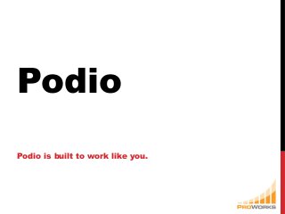 Podio
Podio is built to work like you.
 