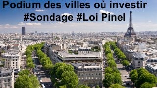 Podium des villes où investir
#Sondage #Loi Pinel
 