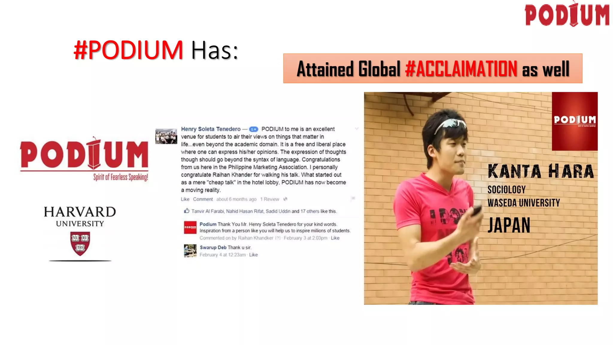 #PODIUM Has:
Attained Global #ACCLAIMATION as well
 