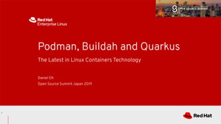 The Latest in Linux Containers Technology
Podman, Buildah and Quarkus
Daniel Oh
Open Source Summit Japan 2019
1
 
