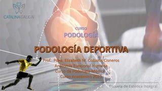 CURSO
PODOLOGÍA
Prof.: Pdga. Elizabeth M. Collazos Cisneros
Anatomía Funcional Humana
Curso de Podología Médica.
Curso Académico 2023
 