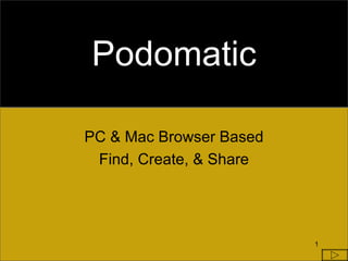Podomatic Janet Holland, Ph.D. PC & Mac Browser Based Find, Create, & Share 