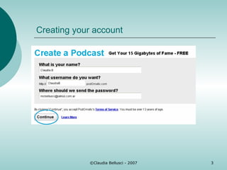 Creating your account 
