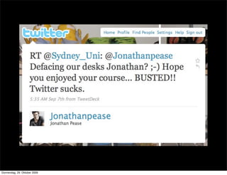 Donnerstag, 29. Oktober 2009
 