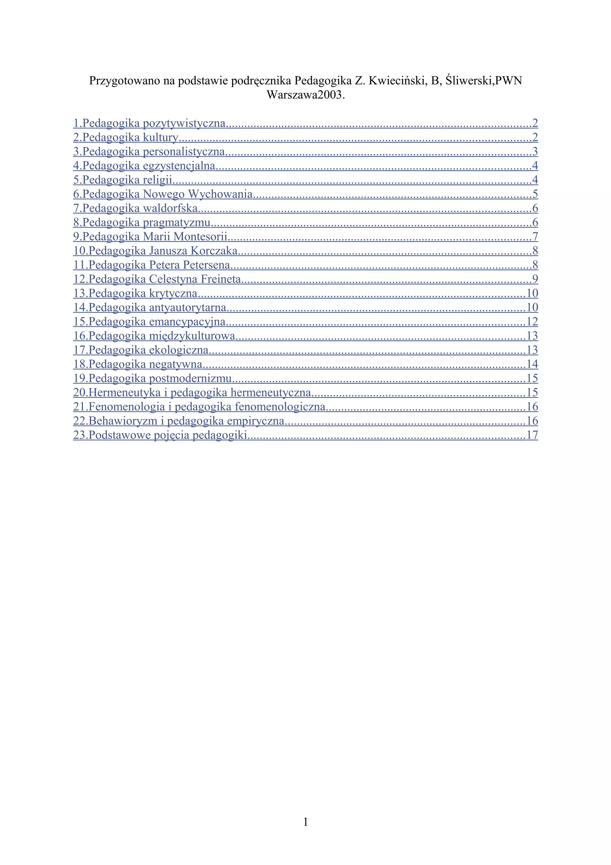 Pedagogika - Z. Kwieciński, B. Śliwerski | PDF