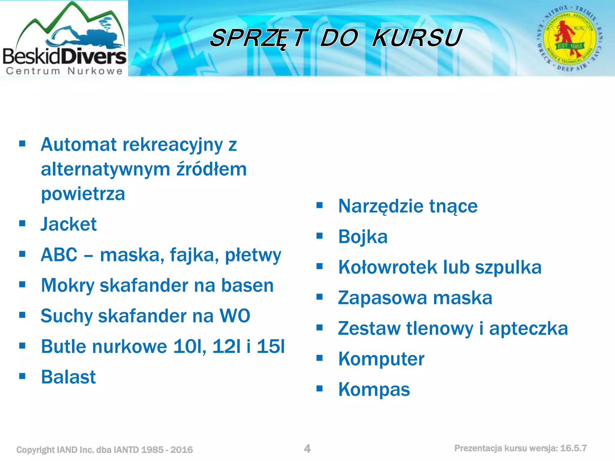 Podstawowy kurs nurkowy owd prezentacja beskiddivers