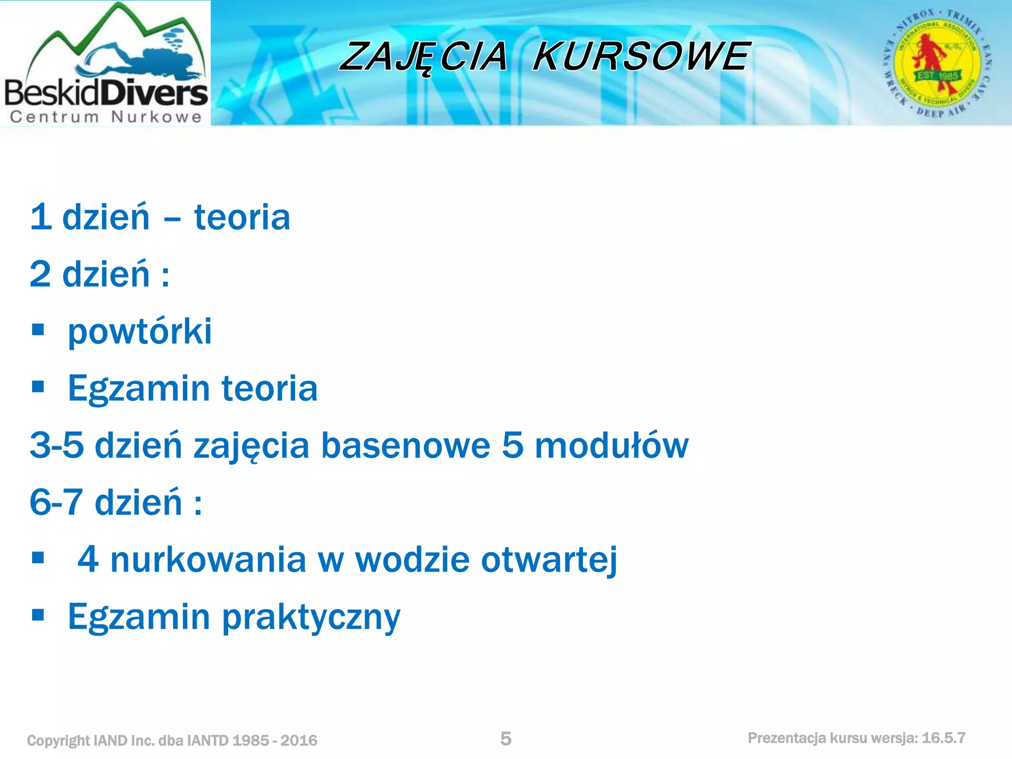 Podstawowy kurs nurkowy owd prezentacja beskiddivers