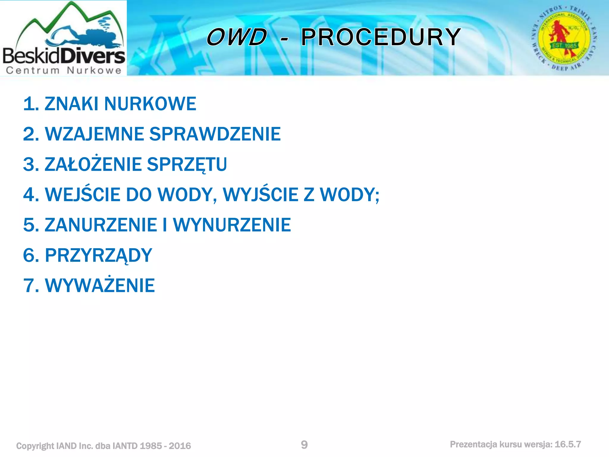 Podstawowy kurs nurkowy owd prezentacja beskiddivers