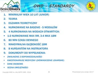 Podstawowy kurs nurkowy owd prezentacja beskiddivers