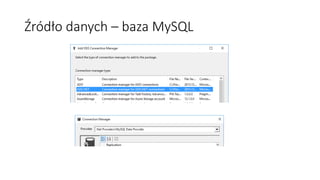 Źródło danych – baza MySQL
 
