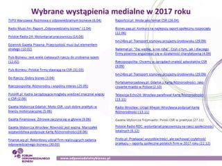 Wybrane wystąpienia medialne w 2017 roku
 