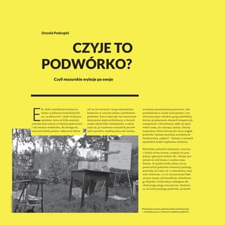 Urszula Podurgiel




                                    Czyje to
                                 podwórko?
            ...