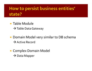 Patterns of Enterprise Application Architecture (by example)
